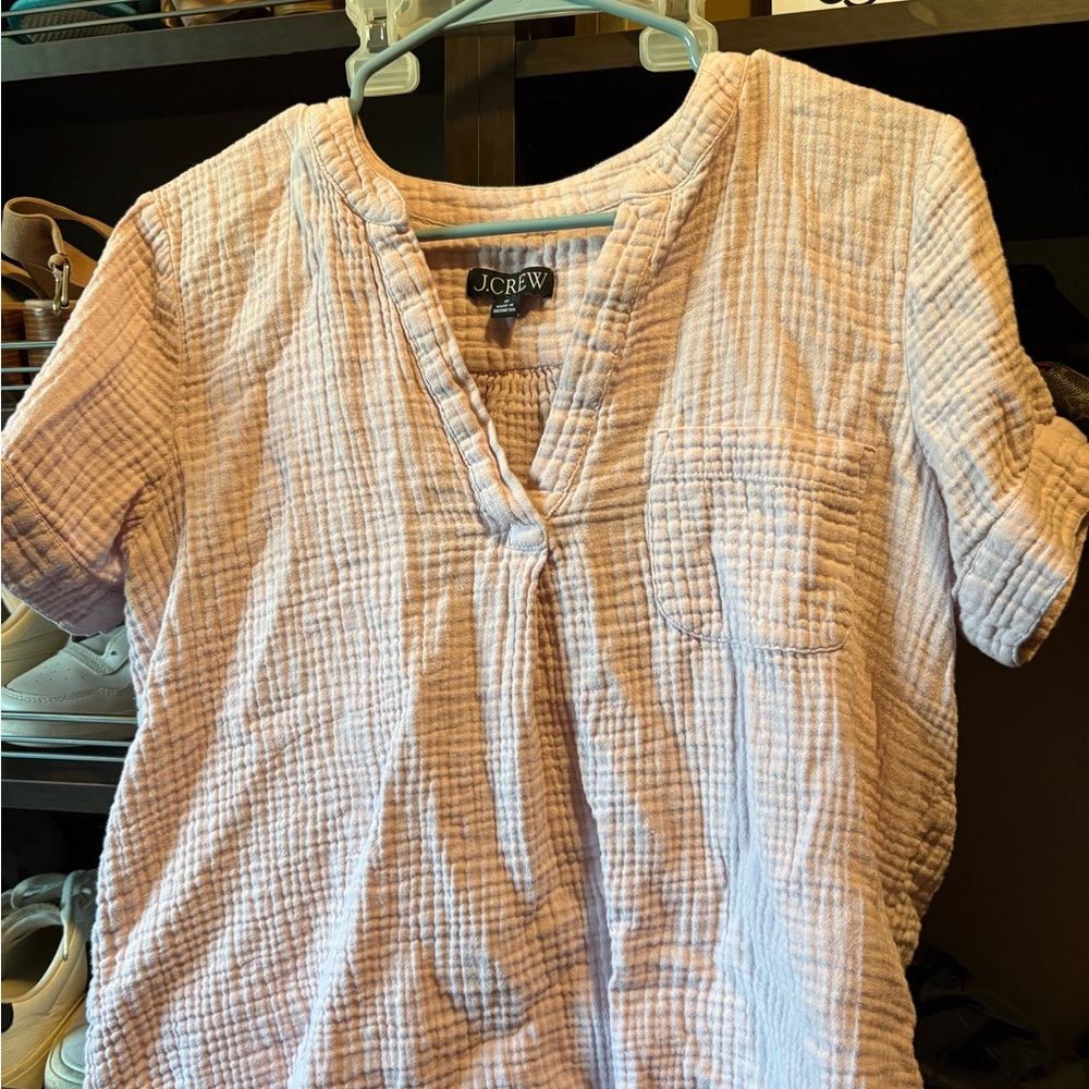 J. Crew Light Pink Textured Blouse